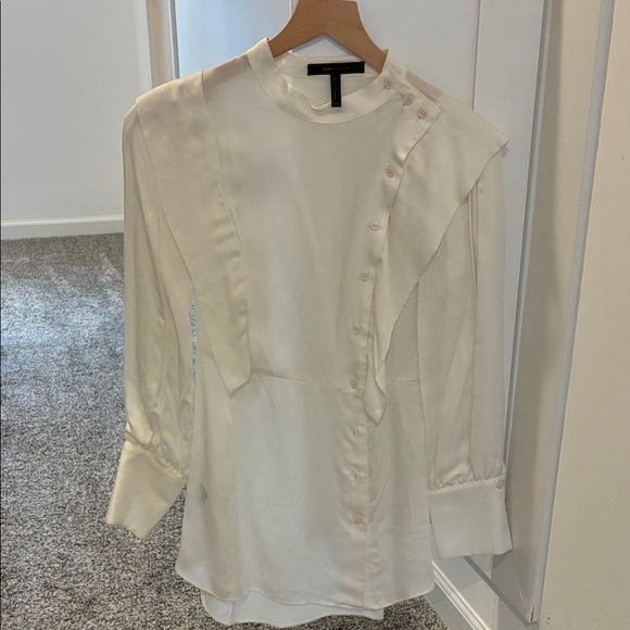 BCBGMaxAzria Tops - BCBGMaxAzria Cream Button-Detail Blouse